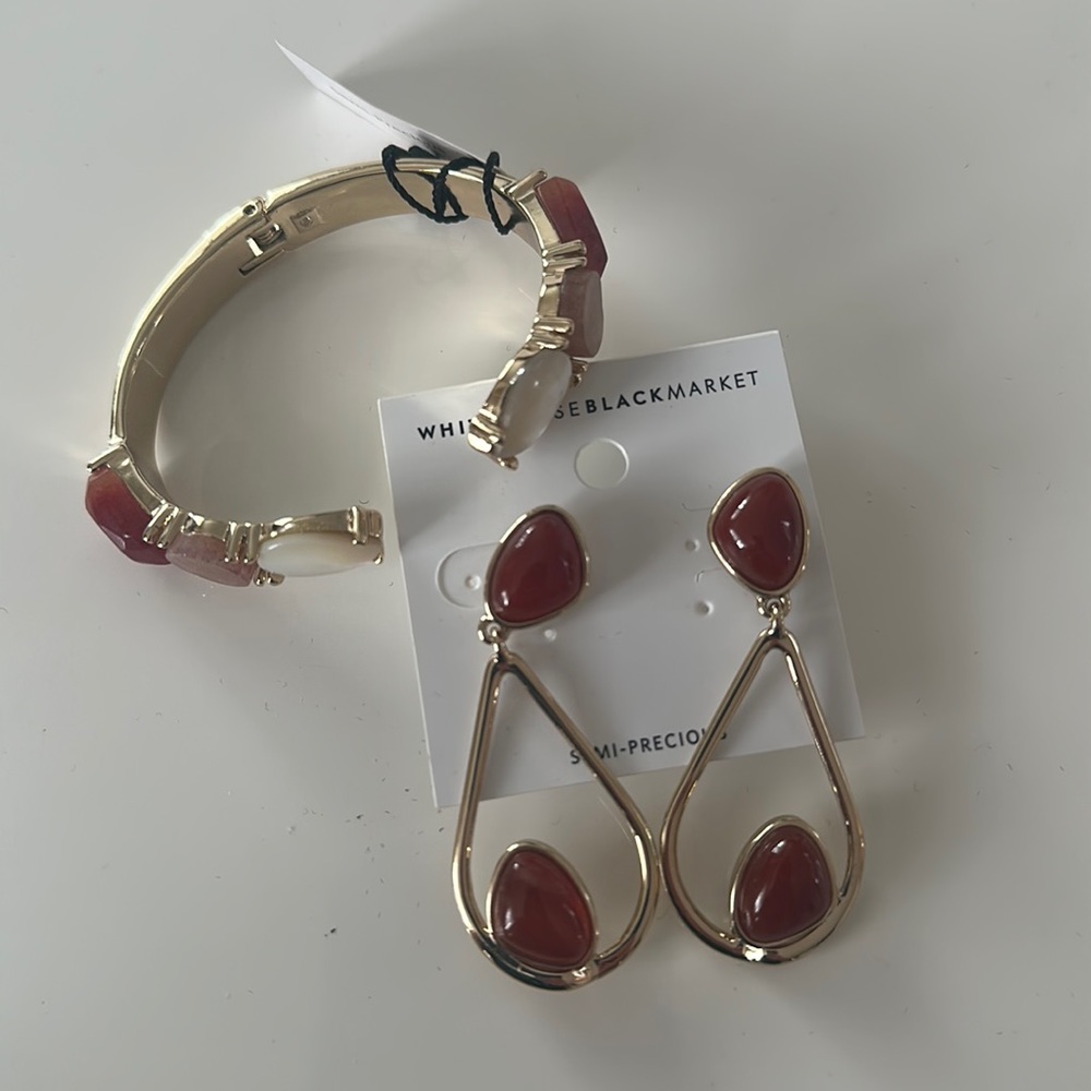 White House black market earrings and bracelet